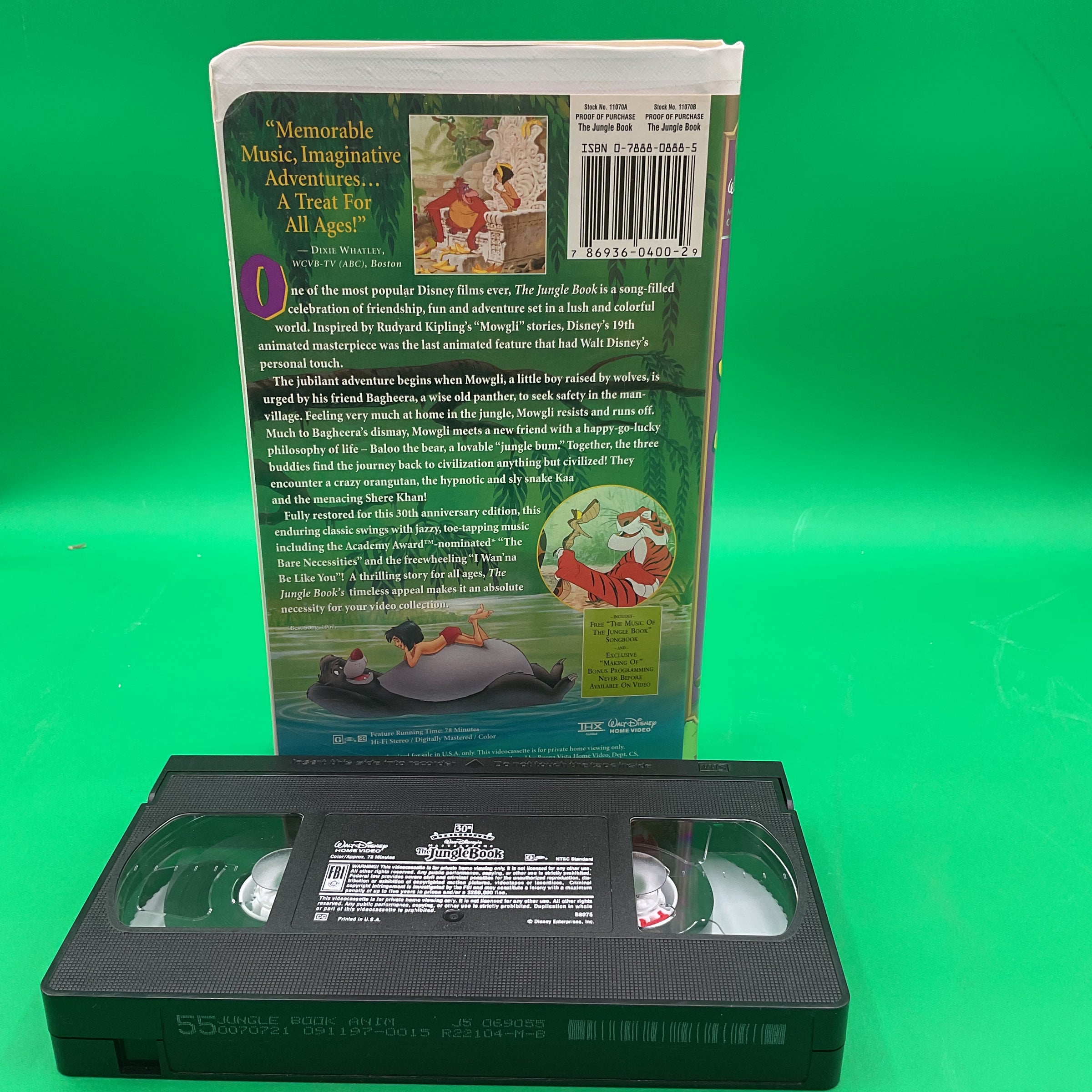 Vintage 1997 Walt Disney's Masterpiece The Jungle Book 30th