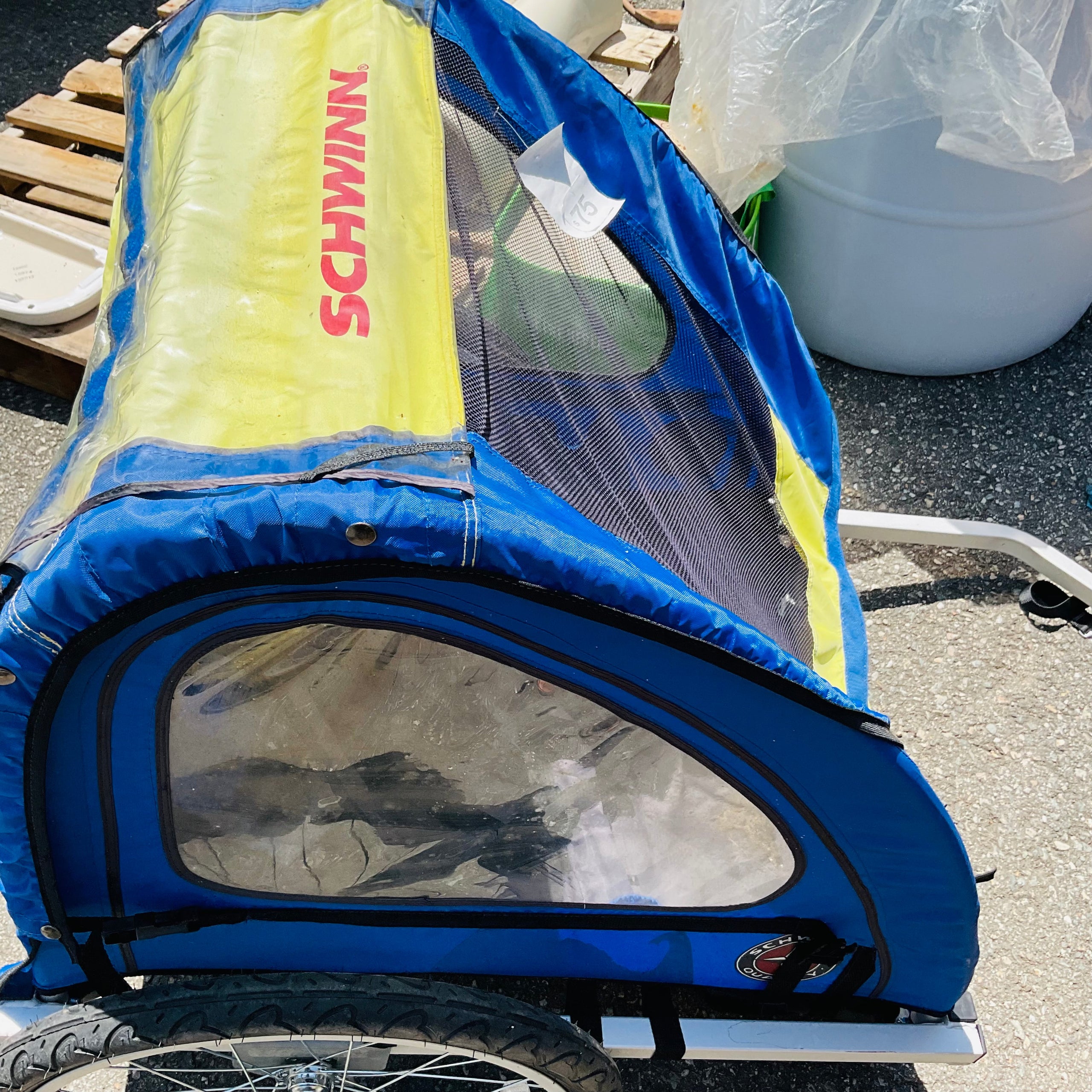 SCHWINN Blue and Yellow Bike Trailer